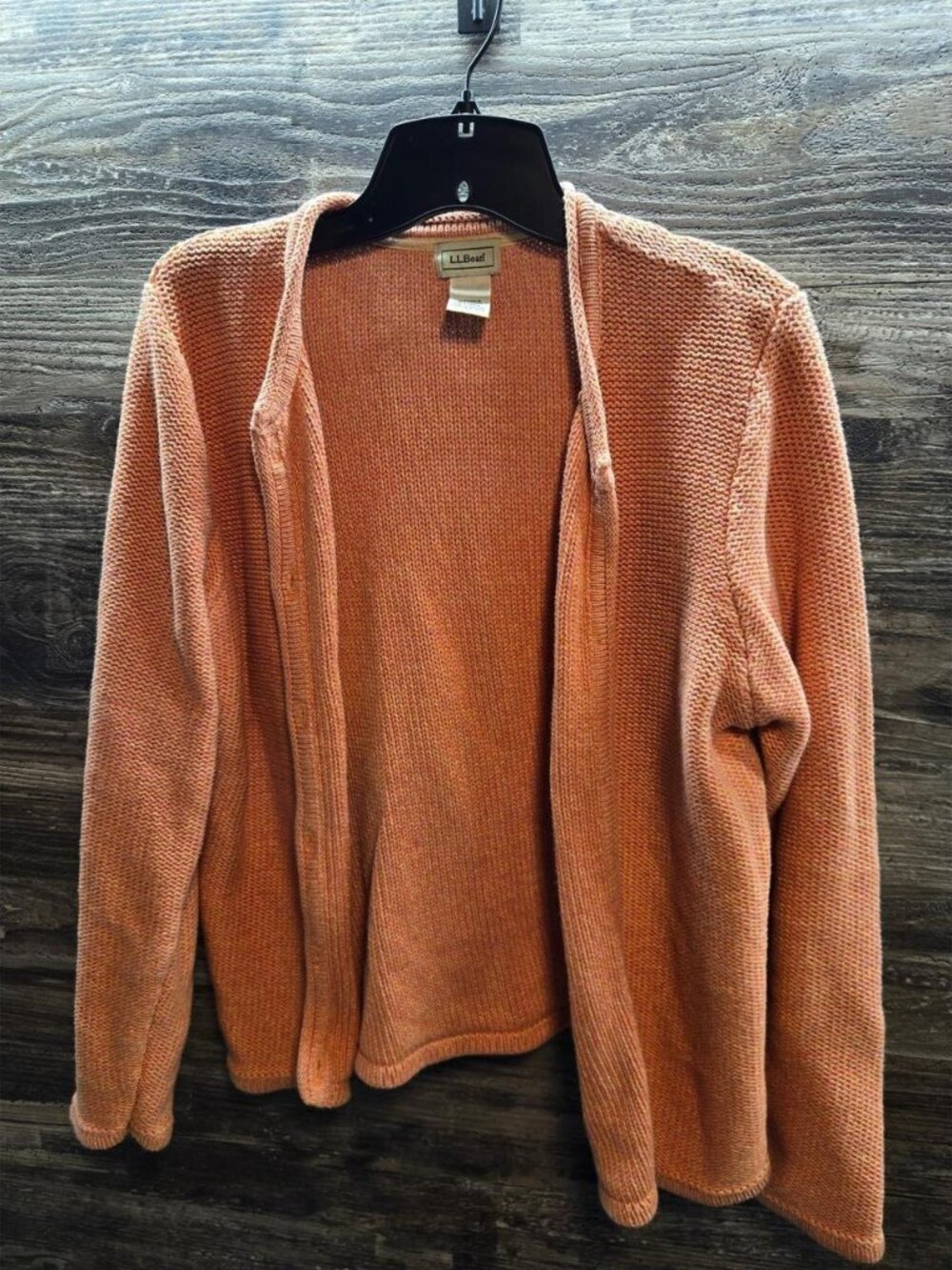 L.L.Bean Women's Orange and Pink Cardigan